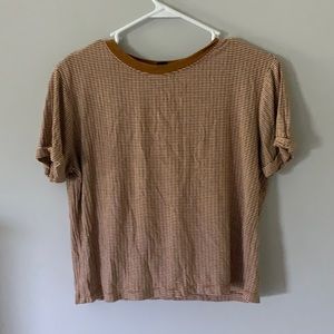 Mustard Striped Baseball Tee